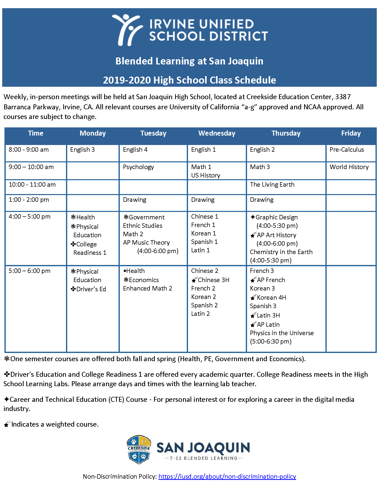 IUSD Blended Learning Portola High School