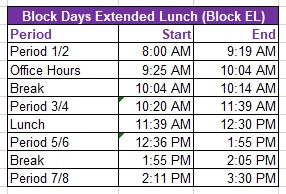 Schedule