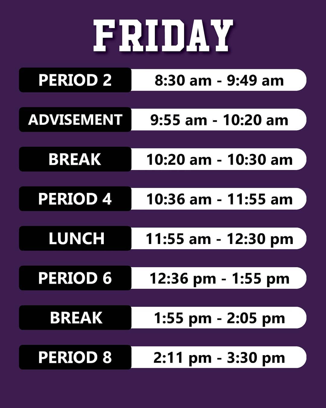 Even Schedule Portola High School