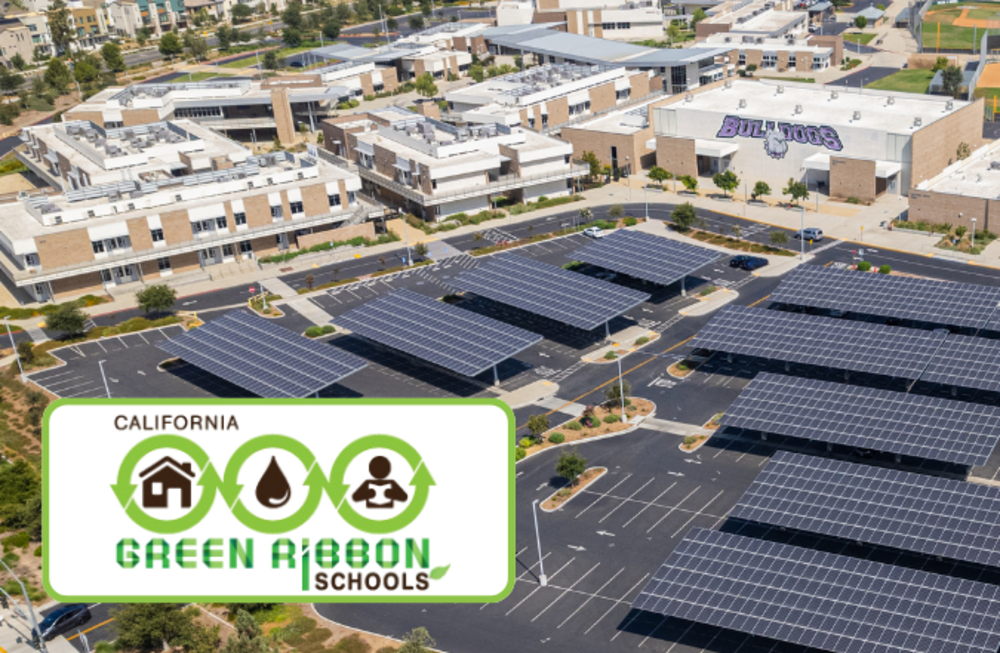 Portola High School solar panels and campus