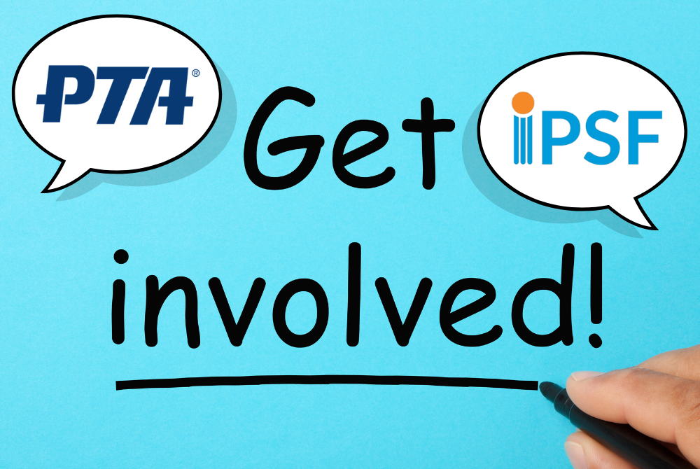 Get Involved text with PTA and IPSF logos