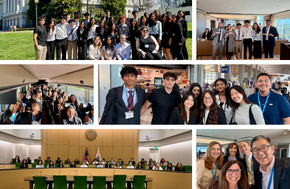 Collage of students and staff in Sacramento during Advocacy Trip