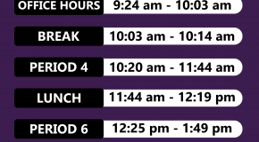 Wednesday Even Schedule