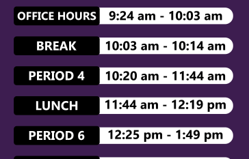 Wednesday Even Schedule