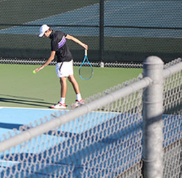 Player preparing to serve