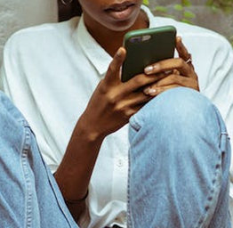 Woman apply on cell phone