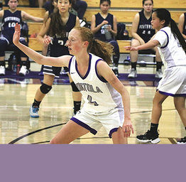 Girls playing basketball