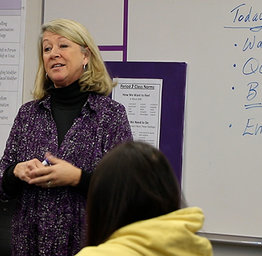 Teacher explaining guidelines