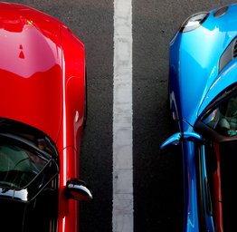 top view of cars