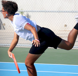 Tennis player in action
