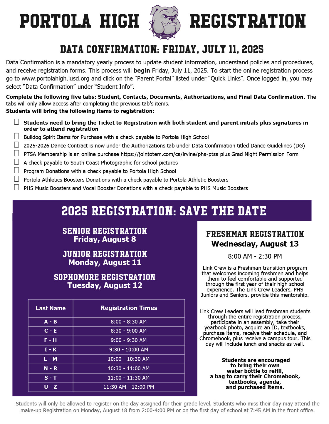 Save the date info for 25-26 registration flier