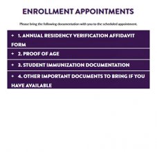 Screenshot of enrollment webpage