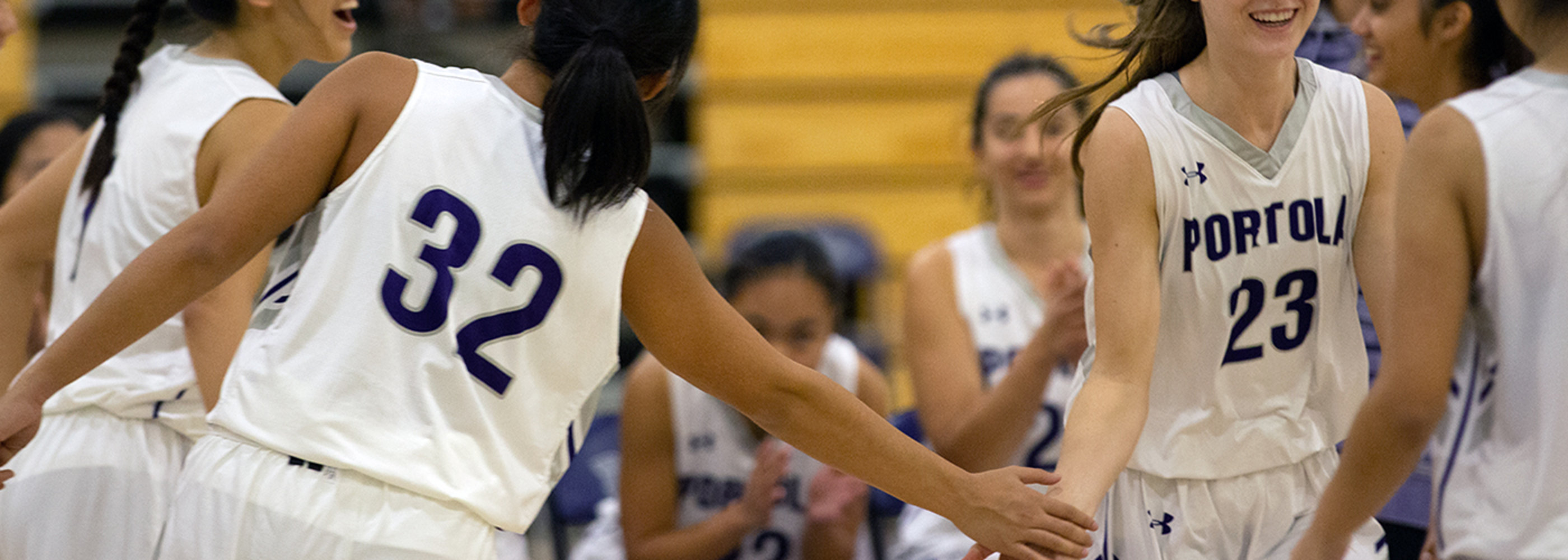 High fives during basketball