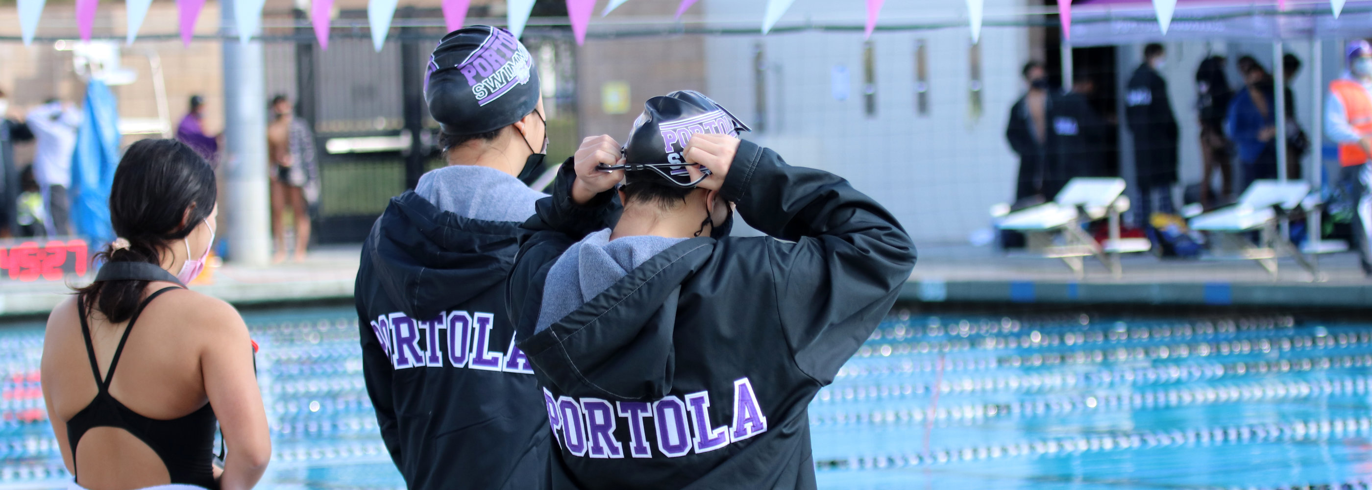 People getting ready to swim