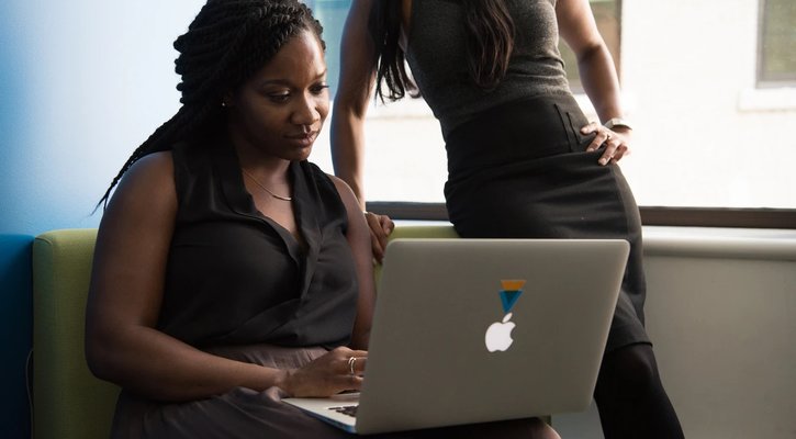 Lady Using Computer