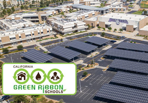Portola High School solar panels and campus